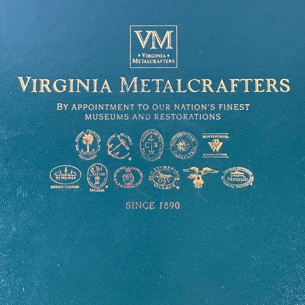 Virginia Metalcrafters 1995 First Christmas Trivet Solid Brass Santa Sleigh Box